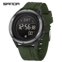 ราคา Sanda ผู้ชาย Led คาร์บอนไฟเบอร์ Militray กีฬาเข็มทิศ Multi functional Step counter เข็มทิศ Metronome นาฬิกาปลุก (28763923765)