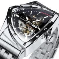 ราคา ผู้ชนะ นาฬิกาโครงกระดูกสามเหลี่ยมทหารสําหรับผู้ชายนาฬิกากลไกอัตโนมัติไม่สม่ําเสมอสีเงินแบรนด์หรูสายสแตนเลส (27013485239)