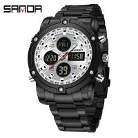 ราคา ซานดา SD3394 ผู้ชายนาฬิกาอิเล็กทรอนิกส์ส่องสว่างนาฬิกาปลุกปฏิทินกันน้ํากันกระแทกกีฬานาฬิกาดิจิตอลแฟชั่น (51254322878)