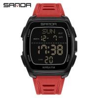 ราคา SANDA SD9080 ผู้ชายนาฬิกาดิจิตอลสบายๆกันน้ํา LED Dial วันที่นาฬิกาปลุกสายรัดซิลิโคนนาฬิกาอิเล็กทรอนิกส์ (42077979416)
