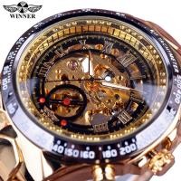 ราคา Winner Mens Mechanical Sport Design Bezel Golden Top ยี่ห้อ Luxury Montre Homme นาฬิกาโครงกระดูกอัตโนมัตินาฬิกา (28913474841)