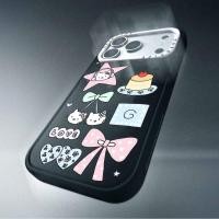 ราคา CASECASE X Kitty bow Case สีขาวกล้อง Ring Edition Matte Black Hard แม่เหล็กดูด Impact Case สําหรับ Apple IPhone 13 14 15 16 17 Pro Max Air Plus พร้อมกล่อง (55307890418)