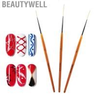 ราคา Beautywell 3PCS Nail Art Painting Line Prain Drawing Pen Dotting Tool ชุดเครื่องมือ (29737542692)