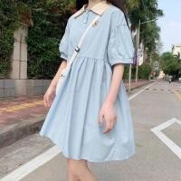 ราคา ชุดนักเรียนหญิงสไตล์ใหม่ ฤดูร้อน คอปกโปโล กระโปรงแขนสั้น ลายหมี (57408278351)
