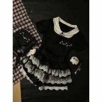 ราคา FXzz Dress วัฒนธรรมเอเชีย สไตล์ญี่ปุ่น แขนสั้น ยีนส์หญิง สำหรับฤดูร้อน คอปกตุ๊กตา คล่องตัวและสวมใส่ง่าย (46008303217)