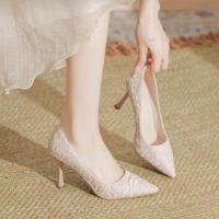 ราคา รองเท้าส้นสูงสตรีทรงหัวแหลม Stiletto สไตล์แฟชั่น (56107301246)