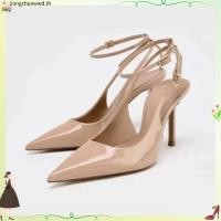 ราคา รองเท้าส้นสูงผู้หญิงไซส์ใหญ่หัวแหลมเซ็กซี่ส้นเข็มยางหัวเข็มขัด PUsize35 42 (54008531524)