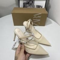 ราคา Za รองเท้าส้นสูง2024สินค้าใหม่ฤดูใบไม้ผลิรองเท้าส้นสูงสไตล์ฝรั่งเศสส้นเข็มตาข่ายเย็บปากตื้นสายรัดหลังสีดำชมพู (48907739894)