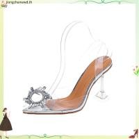 ราคา พร้อมส่ง รุ่นอัพเกรด 34 43 ส้นสูง 3 3 5 นิ้ว รองเท้าส้นแก้ว ส้นใส 505 (41229916254)