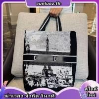ราคา กระเป๋าถือผ้าแคนวาสขนาดใหญ่ พิมพ์ลายหอไอเฟล ในสไตล์แฟชั่น (53057356688)