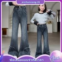 ราคา พร้อมส่งจากในไทย NO 874 กางเกงยีนส์เด็กขาม้า โบว์ลายสก็อต (51157735151)
