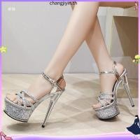 ราคา ขายร้อนจำกัดเวลารับส่วนลดนางแบบแคทวอล์ครองเท้าเต้นรูดเสารองเท้าคริสตัลปักเลื่อมเซ็กซี่15ซม รองเท้าแตะส้นสูงแพลตฟอร์มกันน้ำไซส์ใหญ่ (54608037799)