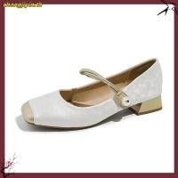 ราคา รองเท้าส้นเตี้ยผู้หญิง Mary Jane รองเท้าส้นหนาหัวกลมไซส์ใหญ่ (53507831753)