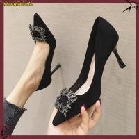 ราคา รองเท้าส้นสูง หัวแหลม ประดับเพชร และพลอยเทียม เข้ากับทุกการแต่งกาย สไตล์ฝรั่งเศส สําหรับผู้หญิง 2023 (48057869396)