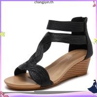 ราคา รองเท้าแตะ ส้นลาด มีซิปด้านหลัง แฟชั่นฤดูร้อน สําหรับผู้หญิง (49158560109)