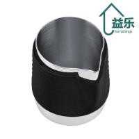 ราคา ANTINON Frothing เหยือกนม สแตนเลสสีดําถ้วยกาแฟ ถ้วย Frothing โค้งมน Spout 350ML ซิลิโคนทนความร้อน Grip Pads นม Frothing Pitcher Latte Art (51608261591)
