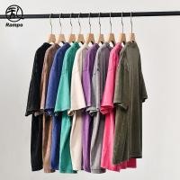 ราคา 240กรัมผ้าฝ้ายบริสุทธิ์หนักฤดูร้อนผลิตภัณฑ์ใหม่สีทึบแขนสั้นย้อนยุคล้างด้อยบาติกขนาดใหญ่อินถนนสวมใส่เสื้อยืดผู้ชาย (57655905608)