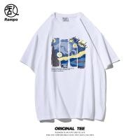 ราคา เสื้อยืดแขนสั้นผู้ชาย ไซส์ใหญ่ ผ้าฝ้ายแท้ ทรงหลวม สไตล์ย้อนยุค (46106601498)
