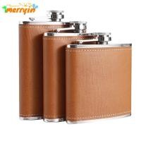 ราคา MERRYIN ขวดเหล้า กระติกน้ําสะโพกห่อหนังรั่ว แบบพกพา 6 7 8oz สแตนเลส Whisky Flagon สําหรับ (47207500107)