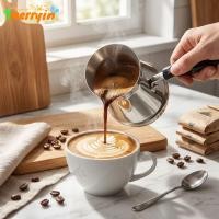 ราคา ร่าเริง หม้อกาแฟตุรกีสแตนเลสแบบดั้งเดิมเครื่องชงกาแฟตุรกีทนทานด้ามยาว250 850มล ฉนวนกลางแจ้งกาน้ําชาถ้วยน้ํานมความร้อน (46257791580)