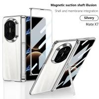 ราคา เคส Phantom โปร่งใสสําหรับ Huawei MateX7 MATEX7 Mate X7 Electroplating Magnetic บานพับพับฝาครอบป้องกัน (42678442260)