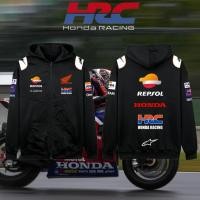 ราคา HOT เสื้อฮู้ด HONDA HRC คาร์ดิแกนพร้อมหมวก MotoGP ใส่ขับรถ กันแดดกันลมได้ดี Motorcycle Jacket Hooded cardigan M 3XL (47451548497)