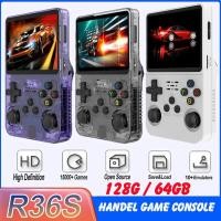 ราคา R36S Retro Handheld วิดีโอเกมคอนโซล Linux System 3 5 นิ้ว IPS หน้าจอพกพาพกพาวิดีโอเครื่องเล่น 64GB 128GB เกม (40569671332)