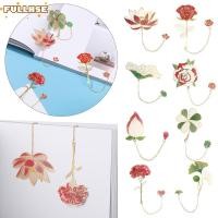 ราคา FULLHSE ที่คั่นหนังสือทองเหลืองสไตล์จีน Lotus Leaf โลหะอุปกรณ์สํานักงานโรงเรียน Hollow Pagination Mark (58058406450)