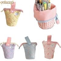 ราคา FULLHSE ดินสอทรงกระบอก Checkered Bow พับปากกากระเป๋า Organizer ผ้าฝ้ายขนาดใหญ่ความจุแบบพกพาดินสอกระเป๋าเด็กเด็กของขวัญ (54658556498)