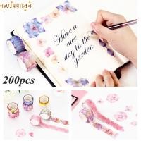 ราคา FULLHSE 200 ชิ้นกลีบดอกไม้เทปกาว Sakura DIY กระดาษเหนียว (54058605460)