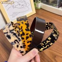ราคา ที่คาดผมเต่า Handmade Acetate ดีไซน์เรียบหรูแบบฝรั่งเศส พิมพ์ลายเสือดาว (53658434137)