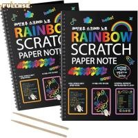 ราคา สมุดระบายสี FULLHSE DIY จิตรกรรม Magic Scratch กระดาษ การ์ตูนไม้ Stick Rainbow ของเล่นเพื่อการศึกษา Scratch Book สําหรับเด็ก (53007641321)