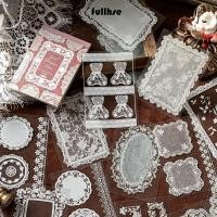ราคา FULLHSE A หนังสือสติกเกอร์ ธีมลูกไม้สไตล์วินเทจสติกเกอร์ PET งานฝีมือ DIY สติกเกอร์สมุดจดบันทึกที่ถอดออกได้โทรศัพท์ (50406992176)