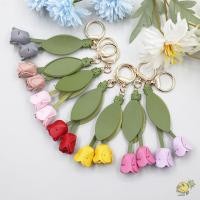 ราคา WXDX TH พวงกุญแจจี้ หนังเรซิ่นดอกทิวลิปพวงกุญแจดอกไม้ Kawaii รถตกแต่งหลากสีอุปกรณ์เสริมพวงกุญแจจี้ของขวัญของเล่น (52458758163)