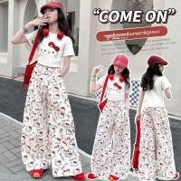 ราคา ชุดเซ็ตเด็กผู้หญิง Hello Kitty 2 ชิ้น เสื้อยืดแขนสั้น กางเกงขายาวเอวสูง สไตล์เกาหลี (43268997491)