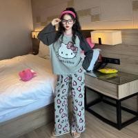 ราคา ชุดนอนเด็กผู้หญิงลาย Hello Kitty แขนยาว ผ้าสบาย พิมพ์ลายหัวใจน่ารัก (57350401726)