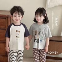 ราคา ชุดนอนเด็ก เสื้อแขนสั้น กางเกงขายาว ใส่แอร์ ลายการ์ตูน ชุดอยู่บ้านเด็ก (56205238030)