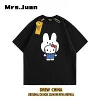 ราคา เสื้อยืดเด็ก Kitty ลายการ์ตูน แขนสั้น ผ้าคอตตอน เสื้อเด็กโตใส่สบาย (53306572533)