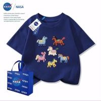 ราคา เสื้อยืดเด็กแขนสั้นลายม้าน่ารัก ปักลายสไตล์การ์ตูน คอกลม ผ้าฝ้าย (53305458940)