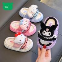 ราคา รองเท้าแตะในบ้านเด็ก ลายคิตตี้และคุโรมิสุดน่ารัก ผ้าฝ้ายนุ่ม พื้นกันลื่น ใส่สบายทุกฤดู (51850945123)
