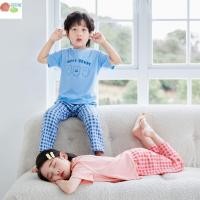 ราคา ชุดนอนเด็ก แขนสั้น กางเกงขายาว ผ้าบาง ใส่สบาย ชุดอยู่บ้านฤดูร้อน สำหรับเด็กผู้ชายผู้หญิง (51105244872)