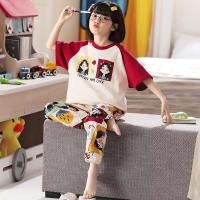 ราคา ชุดนอนเด็กผู้หญิง เสื้อแขนสั้น กางเกงขายาว ผ้าฝ้าย ลายการ์ตูน ทรงสบาย ชุดอยู่บ้าน (47555323890)