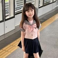 ราคา ชุดเซ็ตเด็กผู้หญิงสไตล์นักเรียนปกทหารเรือ เสื้อแขนสั้น กระโปรงพลีท แฟชั่นเกาหลี ใส่เที่ยว (44506561503)