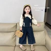 ราคา ชุดเซ็ตเด็กผู้หญิงสไตล์เกาหลี เสื้อเชิ้ตแขนยาว ชุดเอี๊ยมยีนส์น่ารัก แฟชั่นใส่สบาย (40623093730)