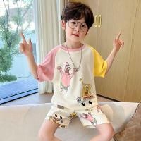 ราคา ชุดนอนเด็กผู้ชาย SpongeBob เสื้อแขนสั้นกางเกงขาสั้น ผ้าฝ้าย ใส่สบาย (40378222905)