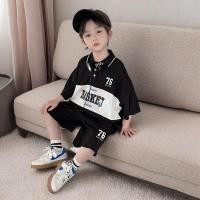 ราคา ชุดหล่อเด็กชายฤดูร้อน กีฬากางเกงขาสั้นแขนสั้นตัวอักษรลําลองชุดสองชิ้น (40355512840)