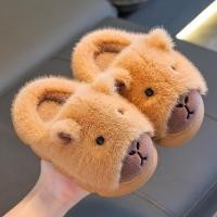 ราคา รองเท้าแตะเด็ก Capybara รองเท้าใส่ในบ้านกันลื่น รองเท้าแตะขนฟูอบอุ่น (40322541201)