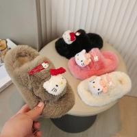 ราคา รองเท้าแตะบ้านเด็กน่ารัก Hello Kitty ขนฟู กันลื่น อุ่นสบาย ใส่ในบ้านฤดูหนาว (40322541155)