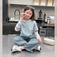 ราคา เสื้อเด็กผู้หญิงดีไซน์เสมือนสองชั้น สไตล์เกาหลี แฟชั่นน่ารัก ใส่สบายเหมาะกับทุกโอกาส (40177170123)