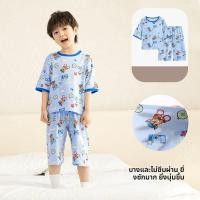 ราคา ชุดนอนเด็กผู้ชาย Paw Patrol ลายการ์ตูน เสื้อแขนสั้นกางเกงขาสั้น ระบายอากาศดี ชุดอยู่บ้านเด็ก (56907085240)
